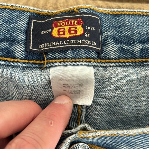 Men’s vintage Route 66 denim shorts. Stonewash, very soft, 36” waist. - Picture 2 of 3